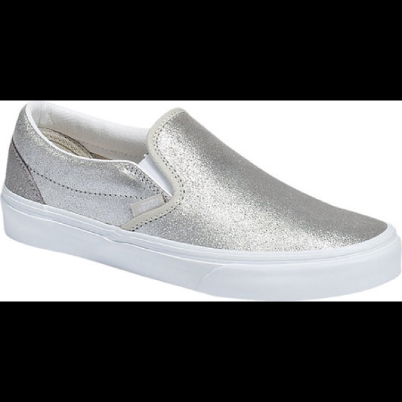 Rare Silver shine vans slip ons - Picture 1 of 1